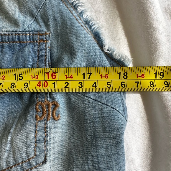 Miss Me Denim Top with Lace and sequin Wester cowgirl look size Medium - Picture 3 of 9